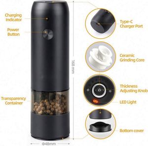 Easy Customization Four Colors Adjustable Electric Automatatic USB Rechargeable Salt and <b>Pepper</b> <b>Grinder</b> - Product Image 2