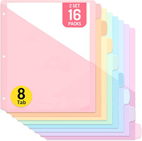 Carpeta de 3 Anillas Impermeable de Material PP, Carpeta Clasificadora de 8 Colores, Índice de Páginas, Archivador para Estudiantes y Oficina