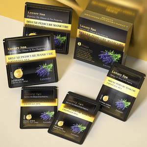 Nail Spa Salon <span class=keywords><strong>Clinique</strong></span> Fournisseur Deluxe 5 Step Spa Pédicure Kit Puissant Parfum Lavande Pédicure Sel Gommage <span class=keywords><strong>Lotion</strong></span> dans une Boîte 5 en <span class=keywords><strong>1</strong></span> - Product Image 4