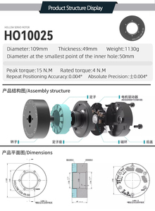 Cabezal de Motor Servo sin Escobillas de Alto <span class=keywords><strong>Torque</strong></span> para Sistema PTZ (Pan-Tilt) con Protección Antigoteo - Product Image 2