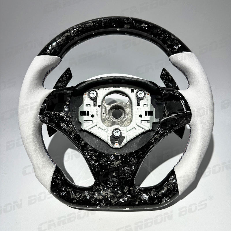 Fibra de carbono plateada forjada + Cuero