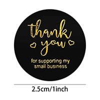 Impression d'or chaude 1 pouce 500 pièces autocollants «merci» papier d'art Durable 3 Styles pour enveloppes petites boîtes ventes de contenants alimentaires