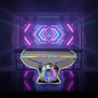 Consola de DJ Portátil LiqVis, Moderna y de Lujo, con Logotipo Personalizado, Espejo de Acero Inoxidable, Luces LED de Colores, Protección IP67, Cabina de DJ para Escenario