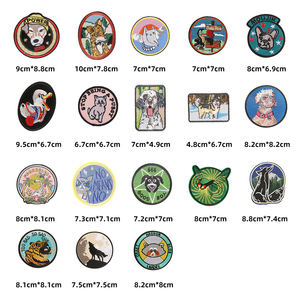 Hot bán Custom made Nhiệt Báo Chí sắt-on ủng hộ Thiết kế động vật tròn vòng thêu các bản vá lỗi Phù Hiệu cho quần áo túi - Product Image 2