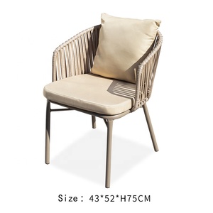 Hete Verkoop Lage Prijs Buitentafel En Stoel Set Tuin Pe Rotan Vlechten Touw Stoel Metaal Aluminium Stoelen Voor Restaurant Dineren - Product Image 4