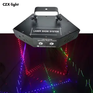 Đèn Laze Mini Cầm Tay Từ Nhà Máy Đèn Sàn Nhảy Dj Tiệc Tùng Dj 6 Mắt Laser RGB 500 MW