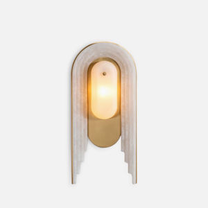 Applique murale en arc de marbre <span class=keywords><strong>d</strong></span>écoration hôtel Villa Restaurant fond glaçon applique murale en marbre lueur laiton <span class=keywords><strong>foie</strong></span> <span class=keywords><strong>d</strong></span>'<span class=keywords><strong>oie</strong></span> - Product Image 1