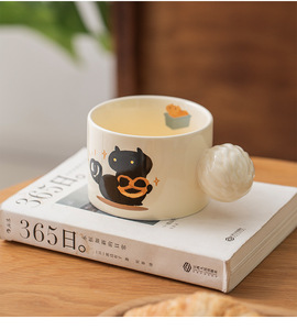 Lelyi ถ้วยกาแฟการ์ตูนน่ารักสุดสร้างสรรค์แก้วเซรามิกสำหรับใช้ในครัวเรือน - Product Image 2