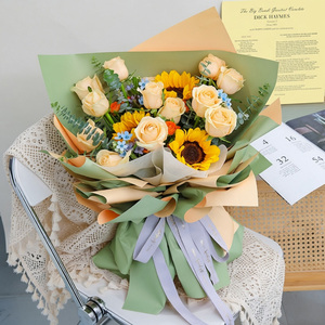 กระดาษห่อดอกไม้ลายโบว์กันน้ำ สำหรับร้าน<span class=keywords><strong>ดอก</strong></span>ไม้ ของขวัญ บรรจุภัณฑ์  ใช้ห่อช่อดอกไม้ สำหรับงานรับปริญญา งานแต่งงาน วันวาเลนไทน์ - Product Image 5