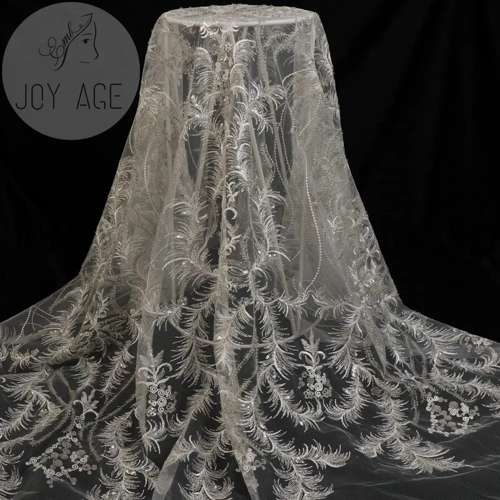 Französische Luxus Couture Shiny Border Glasperlen Blumen Designs Schnürsenkel Hochzeit Stickerei Stoff mit Pailletten
