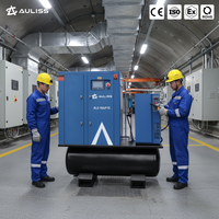 Compresseur d'air à vis industriel 4-en-1 à vente chaude, 7,5 kW, 22 kW, avec sécheur d'air, réservoir, bloc compresseur, refroidissement par air, lubrification sans huile, silencieux