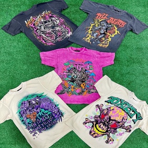DTGプリント ストリートウェア グラフィックTシャツ 無地T プラスサイズ メンズ衣料 酸性ウォッシュTシャツ メンズカスタム ヴィンテージ オーバーサイズTシャツ - Product Image 1