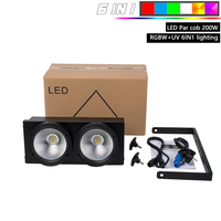 Lumière de scène LED COB Par 2x100W 2 yeux 200W RGBWA+UV 6IN1 DMX pour public