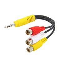3.5mm 4-Pole fiş 3 RCA dişi adaptör PVC kaplı Stereo ses Video kablosu AV LCD TV HD TV ve hoparlörler için monitör