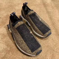 Baskets Portofino Haut de Gamme Incrustées de Diamants Gabbana, Chaussures de Luxe Brillant à Contraste DG pour Homme, Chaussures Décontractées