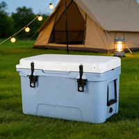 Glacière portable et réutilisable en LLDPE rotomoulé 45QT avec impression de logo personnalisé, pour le stockage de glace sèche, idéale pour le camping en extérieur