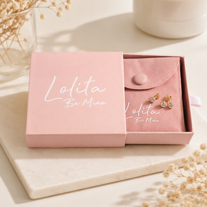 Caja de Joyería de Papel Rígido Rosa con Logotipo Personalizado, Empaque de Lujo con Cajón y Bolsa de Microfibra para Pulseras - Product Image 6