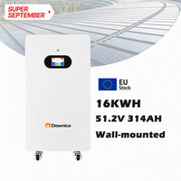 Batterie verticale Dawnice en stock UE, BMS 150A, 51.2V, 16kWh, 314Ah, murale, lithium-ion pour stockage d'énergie solaire