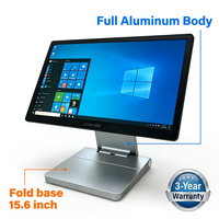 Système de caisse enregistreuse tactile POS pliable de haute qualité, 15,6 pouces, en aluminium, écran tactile, mince, sans ventilateur, silencieux, Android/Windows, garantie de 3 ans