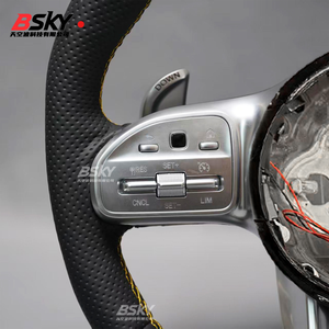 Convient à Mercedes Benz <span class=keywords><strong>CL</strong></span> ClS CLA a E S Classe C W213W463W22C217CLS C257W205C63 Volant en cuir semi-perforé personnalisé - Product Image 3