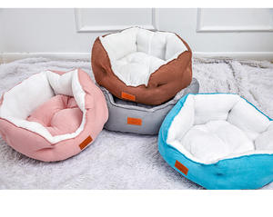 Vente en gros de lits amovibles en faux daim pour animaux de compagnie lit lavable en mousse à mémoire de forme pour chat lit pour chien - Product Image 5