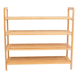 Fornitore di fabbrica eco-friendly Free-installazione 4 <span class=keywords><strong>Tier</strong></span> in legno resistente scarpe personalizzate portaoggetti in bambù scaffale per scarpiera - Product Image 6