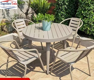 Modern Outdoor Courtyard <b>Garden</b> Aluminum Alloy Table Terrace Balcony champagne Aluminum Alloy Leisure Tables and <b>Chairs</b> - Product Image 1