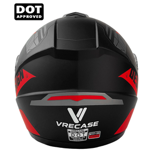 Casco Integrale per Moto Certificato DOT con Visiera Trasparente + Parabrezza Nero Integrato, Casco di Sicurezza Integrale per Motociclisti - Product Image 3
