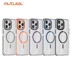For IPhone15 Mutural Cushion Series Clear Colorful Phone Case Transparent Shockproof Magnetic Cute Case For IPhone 15 Pro Max