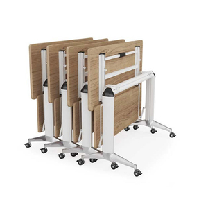 طاولة مؤتمرات خشبية قابلة للطي والتمديد من LIWEI مع عجلات، أثاث مكتبي حديث للاجتماعات، قاعدة فولاذية تجارية - Product Image 2