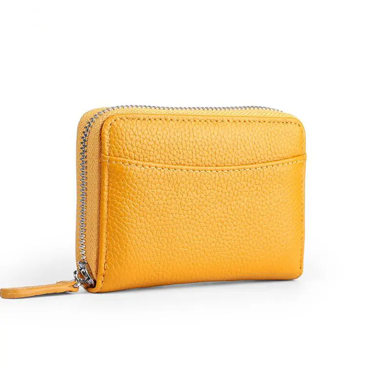 Nuovo prodotto di credito borsa sottile da donna in metallo con cerniera portafoglio donna ultima carta in pelle