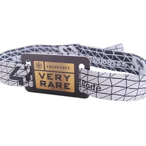 Top Quality Hot selling Fabric Woven nfc Rfid Wristbands print with QR code pvc tags