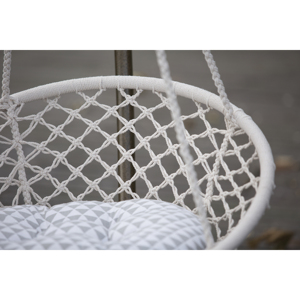 Hamac en macramé beige chaise suspendue pour adultes balcon chambre porche parc Style moderne coussin moyen corde pivotante extérieure - Product Image 5