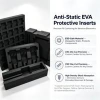 Insert en mousse EVA haute densité sur mesure, antistatique et absorbant les chocs, pour composants électroniques