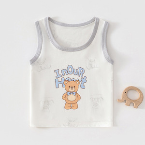Chaleco de Verano para Bebé, Modal, Sin Mangas, Transpirable, Unisex, Diseño de Dibujos Animados, Informal - Product Image 1