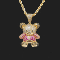 Pendentifs de bijoux personnalisés pour hommes, en laiton, en zircon cubique, en cuivre, Hip Hop, plaqués or, 14K