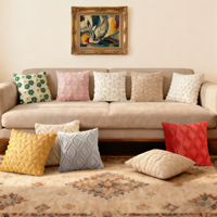 Housse de coussin en polyester matelassée brodée pour canapé de salon ou baie vitrée, style moderne haut de gamme