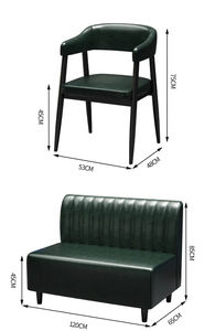 Commercio all'ingrosso stand tavolo sedia Set per bar nero divano sedia Kit di mobili per il ristorante commerciale divano sedia Set tavolo - Product Image 5