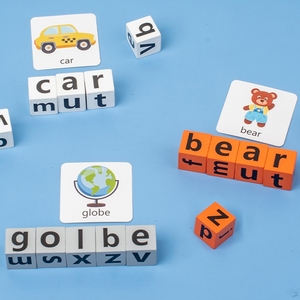Jeu de combat <span class=keywords><strong>d</strong></span>'association des lettres de l'alphabet ABC pour la maternelle, blocs en bois, jeu <span class=keywords><strong>d</strong></span>'<span class=keywords><strong>orthographe</strong></span> avec cartes flash éducatives de mots fréquents - Product Image 3
