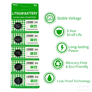 Batería de litio CR1632 3V Coin 5 Pack <span class=keywords><strong>CR</strong></span> <span class=keywords><strong>1632</strong></span> Baterías de celda para monitor de presión de neumáticos - Product Image 5
