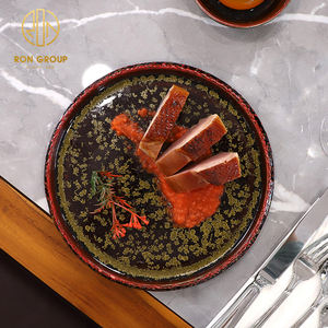 Assiette Ronde Moderne en Céramique 9/10 Pouces pour Sushi, Steak, Dîner, Traiteur, Hôtel, Restaurant, Vaisselle Commerciale - Product Image 3