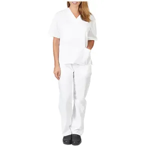 Factory sale nvay blue nurse scrub uniform for hospital white nurse uniform designs