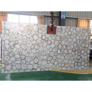 Wholesale Modern Luxury Brazilian White Agate Slabs Translucent Semi-Precious <b>Stone</b> Gemstone Backlit Waterproof Kitchen Villa - Product Image 1