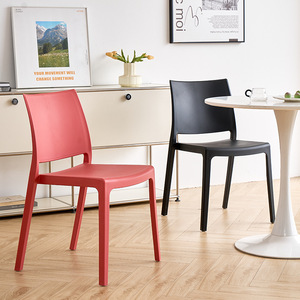 Chaise <span class=keywords><strong>de</strong></span> <span class=keywords><strong>salle</strong></span> à manger moderne empilable en plastique léger avec dossier coloré et solide pour la maison, le salon, la cuisine, la <span class=keywords><strong>salle</strong></span> à manger - Product Image 1