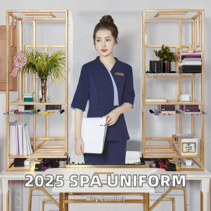 Uniforme de Trabajo para Salón de Belleza Coreano 2025, Otoño Invierno, Uniforme de Spa para Esteticista, Transpirable, Spandex, Sin Costuras, Seguro - Product Image 2