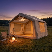 Tente de camping gonflable d'extérieur pour 5 à 8 personnes, 3000 mm+, imperméable, coupe-vent, portable, ouverture rapide