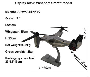 Modèle d'<span class=keywords><strong>avion</strong></span> de transport blanc Osprey MV-2 à l'échelle <span class=keywords><strong>1</strong></span>/<span class=keywords><strong>72</strong></span>, personnalisé, en métal moulé sous pression, jouet d'<span class=keywords><strong>avion</strong></span> modèle du Guangdong - Product Image 5