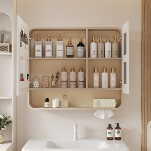 Customizable Sizes Double Door with Storage Shelf Touch Screen Rectangle Bathroom Medicine Cabinet <strong>Smart</strong> <strong>Mirror</strong> with Led Light - Product Image 4