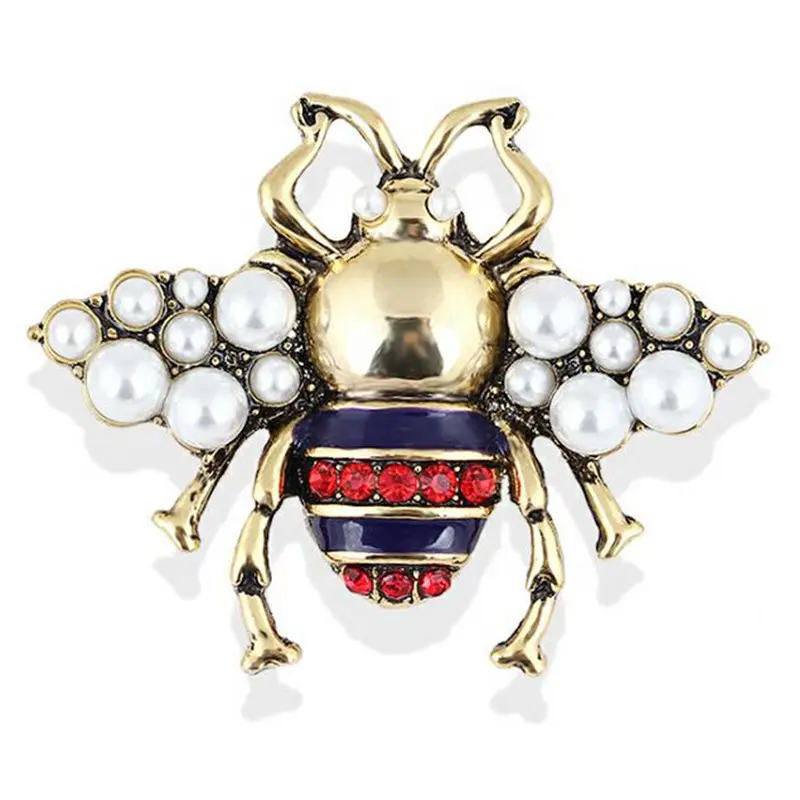 Vintage Simulated Pearl Bee Pin Brooch Antique Pin Women Brooch Pin Costume Jewelry Brooches