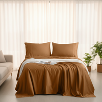 Ensemble de draps de lit rafraîchissants en bambou 100% biologique, ensemble de literie plate de luxe personnalisé